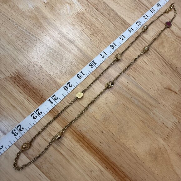 Marc Jacobs Goldtone Logo Disc Necklace With Chain Vintage - Picture 12 of 16